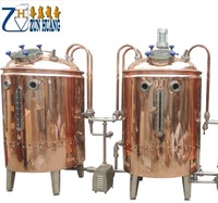 Équipement de micro-brasserie 500L, système de brassage en cuivre rouge pour la fabrication de bière