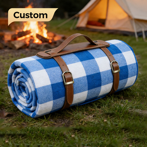 Ventes en gros de couvertures de pique-nique personnalisées en microfibre acrylique imperméable, légères, portables, en Oxford, pliables, pour toutes les saisons - Product Image 1