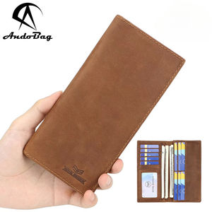 กระเป๋าสตางค์ผู้ชาย AndoBag Retro รุ่นยาว ใส่บัตรเครดิต หนังแท้ เรียบง่าย บาง พับได้ รุ่น 1587 - Product Image 1