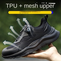 Chaussures de sécurité anti-écrasement, anti-perforation, résistantes à l'usure, à embout en acier, à tige basse en maille, pour hommes, pour la protection du travail transfrontalier