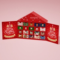 Boîte Cadeau de Noël 2026 Deluxe pour Truffes et Bonbons, Calendrier de l'Avent Réutilisable à Double Porte pour Chocolats avec Logo Personnalisé