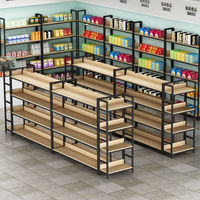 Étagère Réglable pour Supermarché avec Panier Suspendu, Présentoir Commercial pour Épicerie & Pharmacie, Vente au Détail de Marchandises en Métal