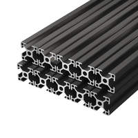 Rail en aluminium 30x30mm, rainure en T, extrusion 3030, norme européenne, rail anodisé, pour imprimante 3D DIY et machine CNC, noir
