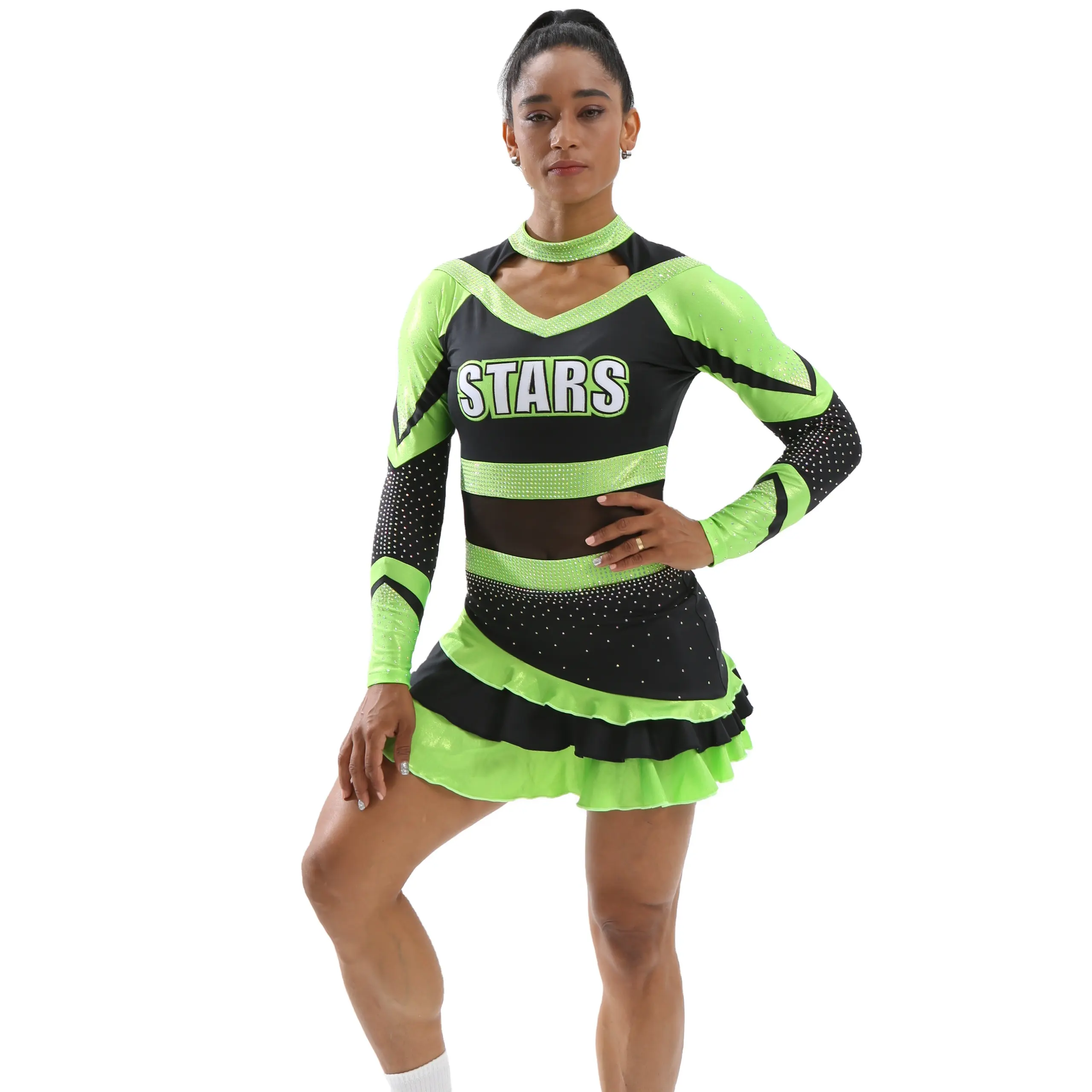 2023 Hot Sales Cheer Uniforms Custom Logo All Star Cheerleading top and skirt