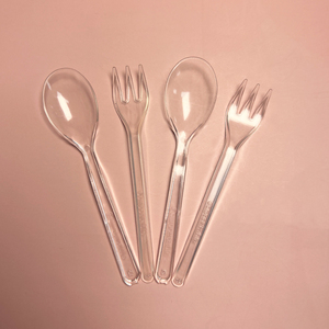 Cpla khỏe mạnh PLA rõ ràng trắng đen dùng một lần compostable trong suốt muỗng nĩa thiết lập dao kéo - Product Image 1