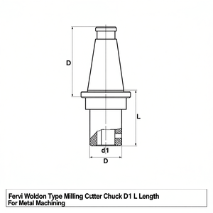 Mandrin de fraisage de type Fervi Weldon D1 L pour l'usinage des métaux - Product Image 2