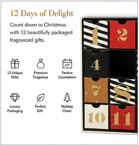 Custom 12 Days <b>Christmas</b> Advent Calendar <b>Box</b> with Drawers Rigid Cardboard Black Red Blind <b>Box</b> Mystery Packaging Gift <b>Box</b> - Product Image 2