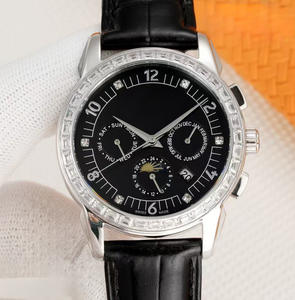 นาฬิกาอัตโนมัติคุณภาพสูง รุ่นคลาสสิก ขอบเพชร พร้อมฟังก์ชั่นแสดงข้างขึ้นข้างแรม และแสดงวันที่  เปล่งประกายด้วยเสน่ห์แห่งแฟชั่น - Product Image 3