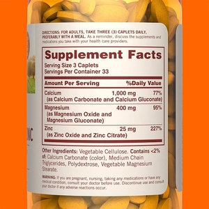 100 Capsules Calcium Magnesium Zinc for Immune Support Bone and Nerve Health - Product Image 3