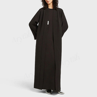 Robe Abaya noire élégante pour femmes, tissu de qualité supérieure, étiquette personnalisée, commande en gros, fabricant de mode islamique pour femmes musulmanes