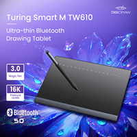 Tablette graphique sans fil DigiDraw TW610 16384 niveaux 10x6,25 pouces BT 5.0 pour designers PC/Mac/Android