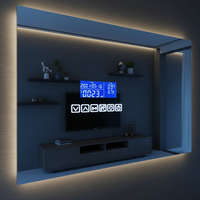 Cermin LED persegi panjang, riasan sederhana perak bagus murah, latihan pintar, cermin kamar mandi dengan lampu LED Bluetooth