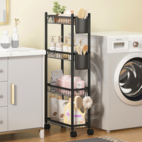 Chariot de cuisine mobile multi-niveaux en gros, étagère de rangement roulante pour espaces étroits, idéal pour organiser fruits, légumes et épices