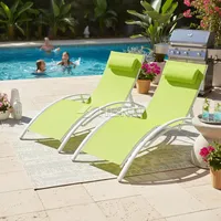 Chaise longue pliante d'extérieur en forme de S, empilable, avec tissu en maille, idéale pour le soleil et la relaxation – Nouveauté très demandée pour la vente par correspondance