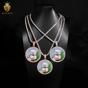 <span class=keywords><strong>Pendentif</strong></span> personnalisé avec <span class=keywords><strong>gravure</strong></span> <span class=keywords><strong>photo</strong></span>, bijou souvenir <span class=keywords><strong>pour</strong></span> <span class=keywords><strong>homme</strong></span>, moissanite VVS, argent sterling 925, certificat GRA - Product Image 6