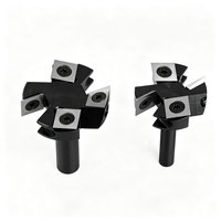 Jeu de fraises à insert carbure indexables pour fraisage de fond et rainurage, pour le travail du bois CNC, inserts remplaçables à 4 faces de 1/2 pouce