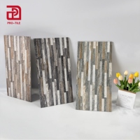 Carreaux muraux 3D externes 300x600mm Carreaux muraux extérieurs émaillés rustiques aspect pierre antique briques de villa décoration murale extérieure carreaux muraux