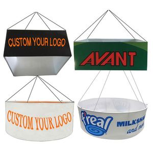 Bannière suspendue triangulaire personnalisée pour salon professionnel, bannière suspendue par sublimation pour exposition, enseigne suspendue au plafond pour exposition - Product Image 1