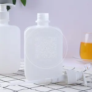 Eco friendly, recarregável, vazio, 500ml, quadrado, plástico plano, shampoo, garrafa de loção