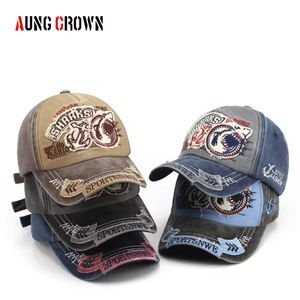 Aung Crown مصنعي القطن المصقول جودة عالية deushed خمر قبعة ناعمة غير منظم قبعة أبي - Product Image 5