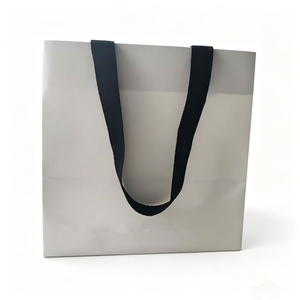 Essenova Luxury White Paper <b>Bag</b> With Embossed Logo Ribbon Handle Recyclable Cosmetic Packaging - Product Image 4