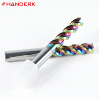 HANDERK aluminium utiliser U-groove 3 cannelures ensemble de fraises en bout plat avec revêtement DLC HRC55 fraise en carbure pour outil CNC