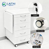 Laitai LT-JSC44 Armoire mobile dentaire standard grande capacité à 4 tiroirs avec plan de travail extensible et chariot de rangement pour le secteur dentaire mondial