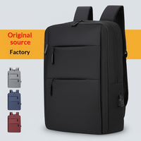 Sac à dos pour ordinateur portable pour homme, simple, grande capacité, pour les déplacements professionnels, sac à dos de voyage léger pour l'extérieur, sac à dos décontracté pour l'école, en polyester