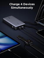 Lampe de camping extérieure UGREEN PB552 25000mAh, batterie externe portable 4 ports pour ordinateur portable, chargeur rapide PD 165W intégré avec double USB-C numérique