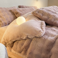Nouveau automne et hiver chaud épaissi doux pour la peau confortable lapin en peluche lait en peluche ensemble de quatre pièces Kit de draps