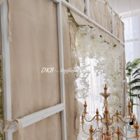 Arche carrée blanche 8*8 pieds, roses et orchidées au toucher réel, décoration florale pour fond de mariage, église