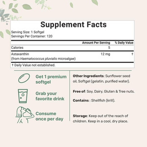 En stock – Meilleures ventes transfrontalières <span class=keywords><strong>Amazon</strong></span> – Gélules d'astaxanthine éclaircissantes 12 mg – 120 unités – Durée de conservation de 24 mois - Product Image 4