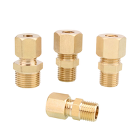 Raccord de compression en laiton, adaptateur réducteur à tête hexagonale en cuivre, filetage mâle BSP BSPT NPT 3 4 6 8 1/8 1/4 3/4, connecteur droit