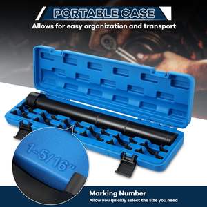 Kit d'outils de démontage/installation de bielles de <span class=keywords><strong>direction</strong></span> internes CIHOO 13 pièces, 12 adaptateurs pied-de-poule, entraînement 1/2 pouce, acier à haute teneur en carbone, rangement en plastique - Product Image 6