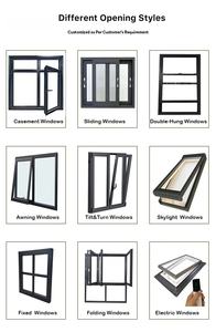 Fenêtre en aluminium oscillo-battante à ouverture vers l'intérieur, excellente étanchéité, quincaillerie <span class=keywords><strong>de</strong></span> sécurité pour villa - Product Image 6