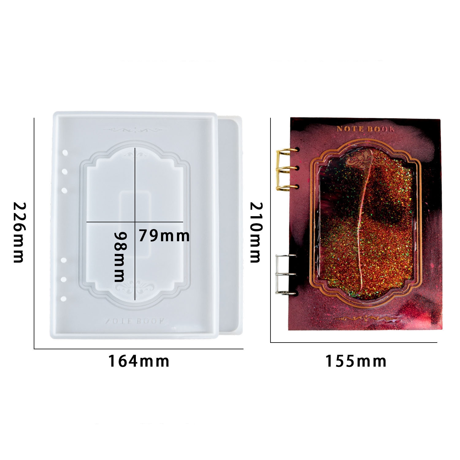 Ensemble rectangulaire européen de moule de cahier de Quicksand A5