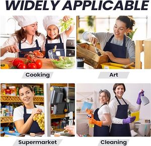 Màu Sắc Hỗn Hợp Thương Mại 2 Túi Nhà Bếp Nấu Ăn Nhà Hàng BBQ Sơn Crafting Tạp Dề Đồng Bằng Bib Tạp Dề - Product Image 6