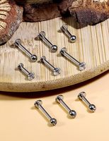 Gaby Blue Opal Implant Grade Al Por Mayor Astm F136 Titanium Labret Earring Top Push Pin Stud Piercing De Titanio Jewelry