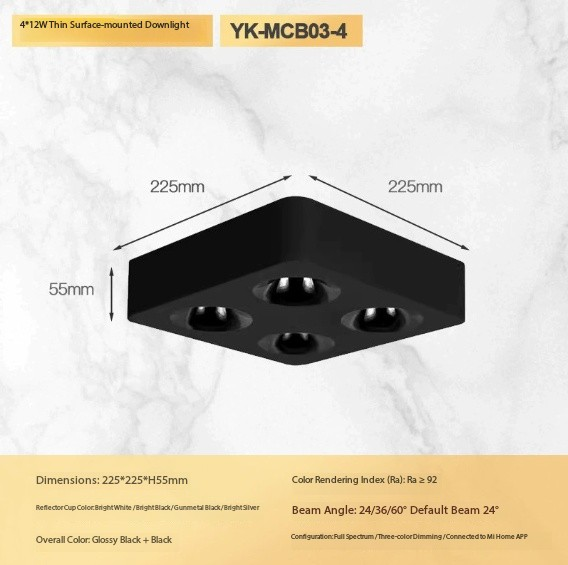Four head 48W (all black version)