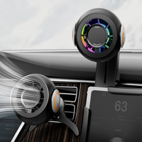 Support magnétique 4-en-1 pour téléphone de voiture avec ventilateur désodorisant et lumière colorée, fixation sur grille d'aération universelle pour voiture