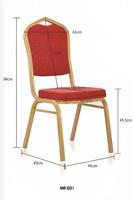 Chaise d'hôtel d'intérieur à cadre métallique et dossier solide, empilable, pour banquets, mariages, restaurants et événements