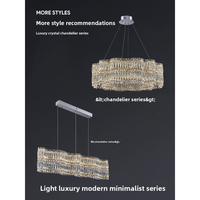 Lustre en cristal pour salon, lumière moderne de luxe haut de gamme, élégant, en acier inoxydable, contrôle intelligent, utilisation à domicile, salle à manger