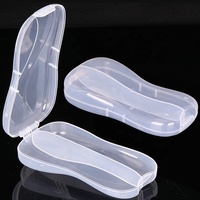 Boîte de rangement transparente pour cuillères d'apprentissage pour bébé SUNSHING, anti-poussière, boîte de rangement pour enfants, ensemble de cuillères et de fourchettes en silicone PP, boîte d'emballage
