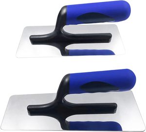 Truelle en acier inoxydable pour plâtre vénitien, lot de 2 (Petite : 200 mm x 80 mm & Moyenne : 240 mm x 100 mm) – Outils manuels pour peinture et finition - Product Image 1