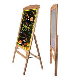 Tableau d'affichage LED lumineux pliable sur pied, effaçable, avec cadre en <span class=keywords><strong>bois</strong></span>, faible MOQ, pour menus, notes, œuvres d'art et usage créatif - Product Image 1