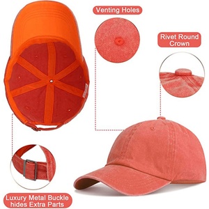 Custom High Quality Cotton Washed Baseball Cap Custom Embroidery Logo Wholesale Blank Sports Cap <b>Hat</b> - Product Image 6