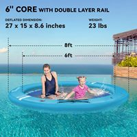 Hamac aquatique gonflable, ponton flottant rond, bouée gonflable avec porte-gobelets, plateforme de piscine pour adultes