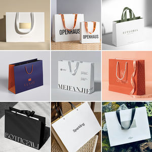 Sacchetto regalo cosmetico con Logo personalizzato a buon mercato per lo Shopping di lusso bianco sacchetti di carta in cartone con manico a nastro - Product Image 6