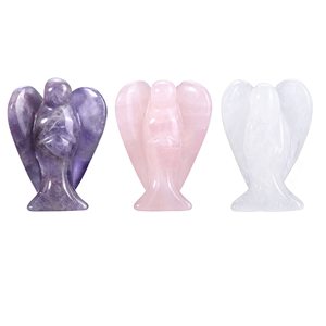 New Arrival Carved 1.5 Inch Angel Shape <strong>Stones</strong> Natural <strong>Red</strong> Quartz Gray Agate Yellow <strong>Jade</strong> Angle Jewelry for Diy Necklace Pendant - Product Image 4