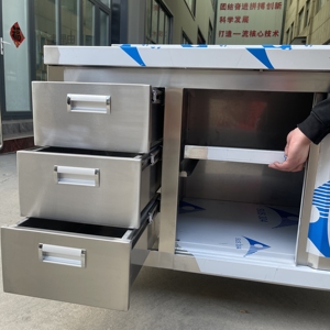 Bàn làm việc bằng thép không gỉ bàn làm việc thương mại chuẩn bị bàn làm việc nhà bếp 304 <span class=keywords><strong>SS</strong></span> bàn làm việc nặng - Product Image 5